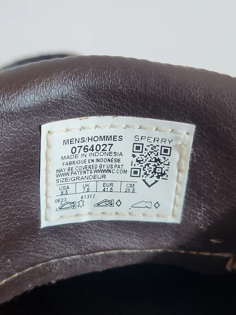 Sperry Dark Brown Leather Lace Up Loafers Boat Shoes Size 8.5 Flaw